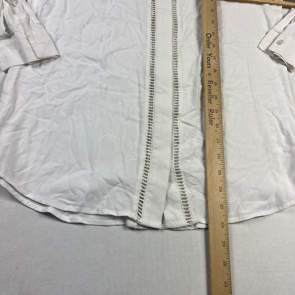 ATM Anthony Thomas Melillo Button Down Shirt White Long Sleeve Airy Top XS FLAW - Picture 6 of 11